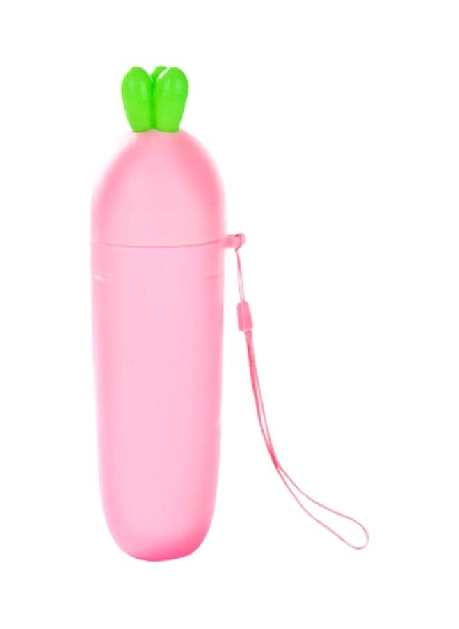 Portable Toothbrush Cup With Lid Pink/Green 6x6x21.8cm