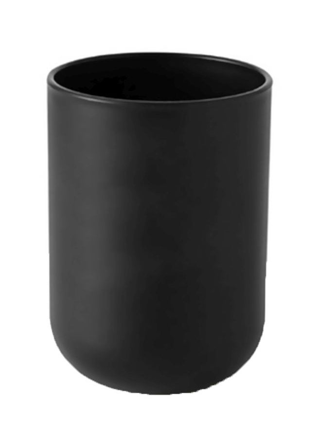 Plastic Toiletry Cup Black 7.2x7.2x10centimeter