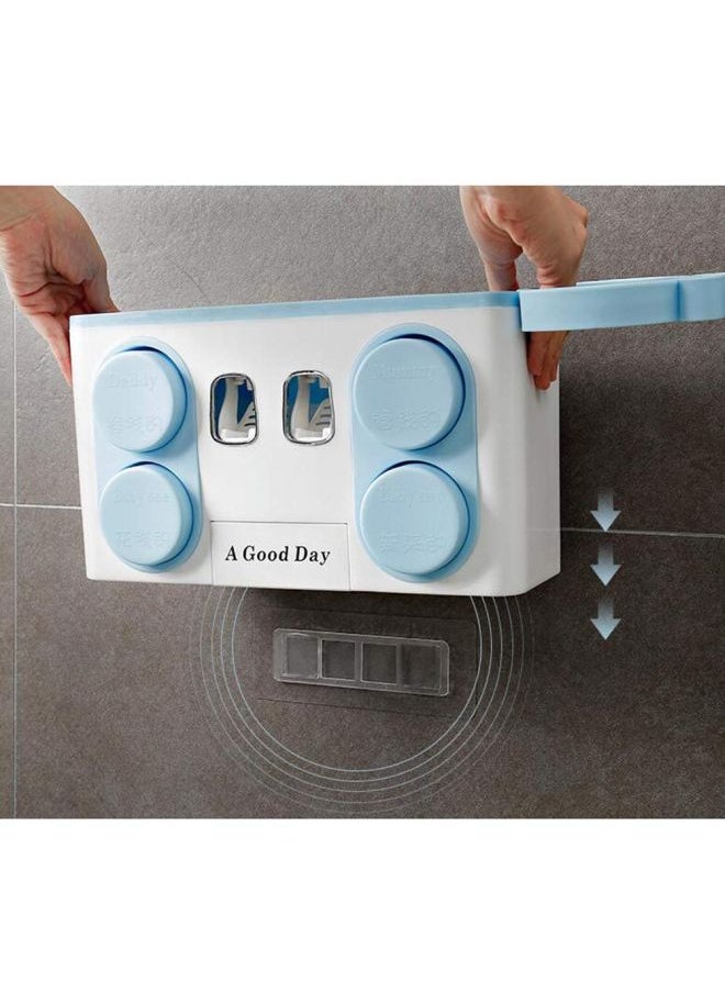 Multi-functional Toothbrush Holder Blue/White 32x11x18cm