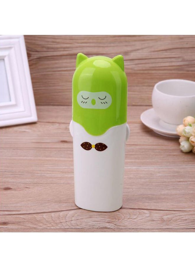 Cartoon Cover Washing Cup Receiving Box Green/White 21 x 6.2 x 4centimeter