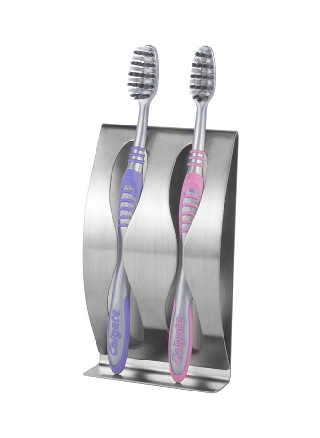 Stainless Steel Wall Mounted Toothbrush Holder Silver