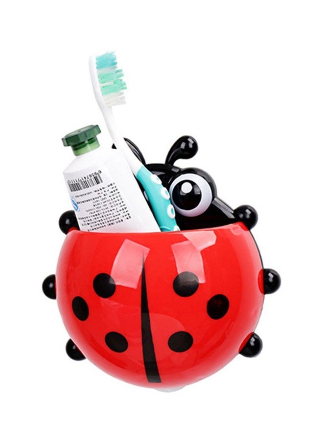 Wall Suction Ladybug Insect Shape Toothbrush Holder Red/Black/White 14.5x13.8cm