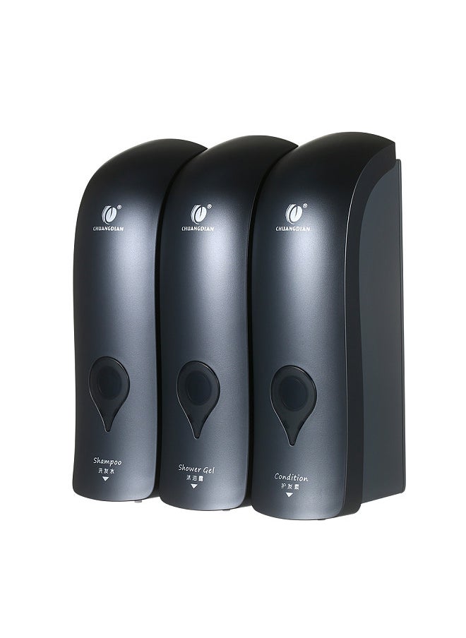 Manual Soap Dispenser, Wall Mounted Liquid Shampoo Box, Shower Gel Hand Soap Dispensers, for Kitchen Bathroom Home Hotel