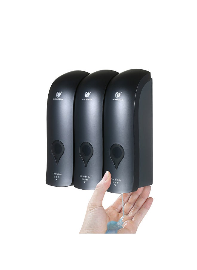 Manual Soap Dispenser, Wall Mounted Liquid Shampoo Box, Shower Gel Hand Soap Dispensers, for Kitchen Bathroom Home Hotel