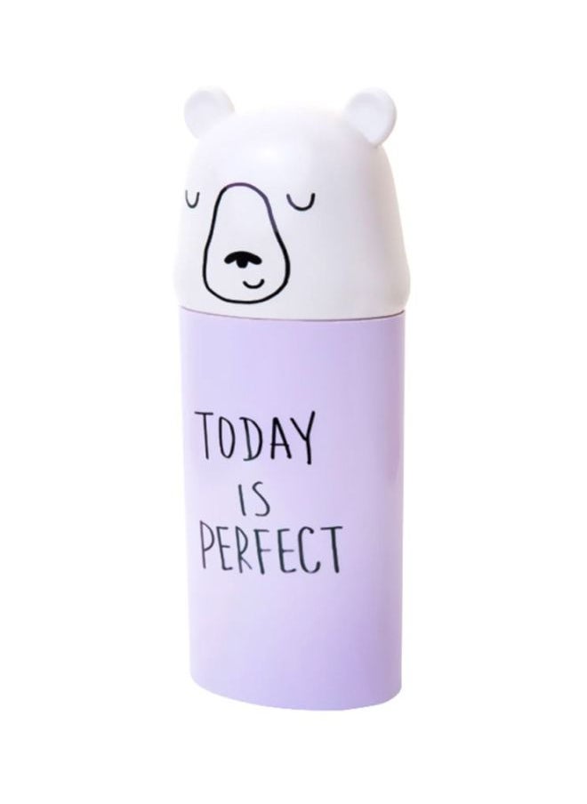 Today Is Perfect Printed Toothbrush Holder Purple/White 7x7x19cm