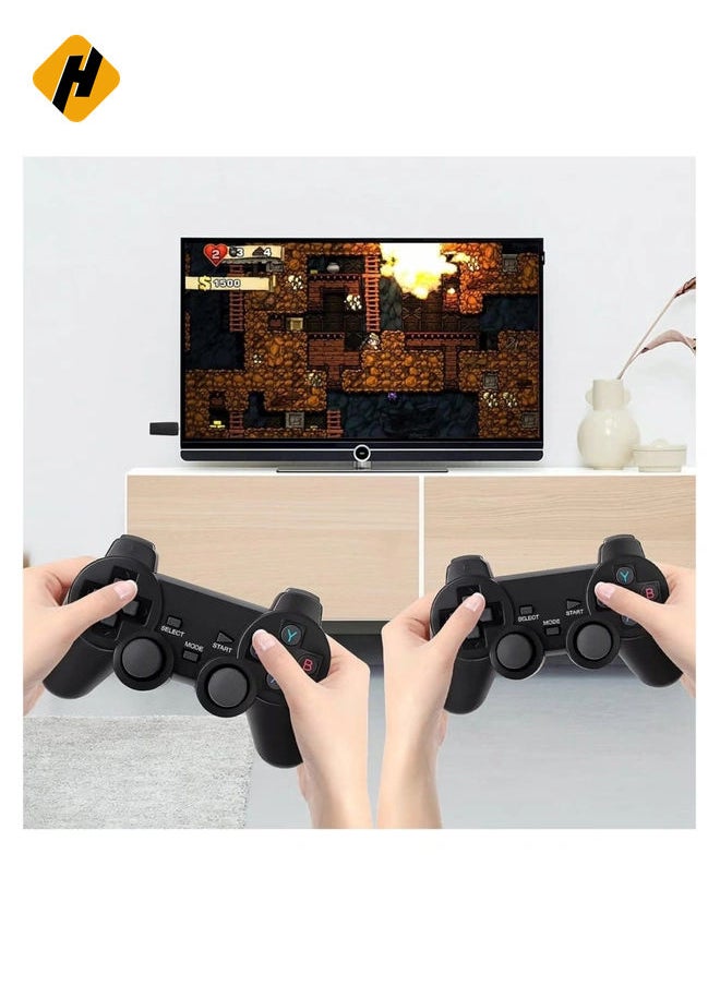 Wireless Retro Game Console, Plug and Play Video Game Stick Built in 10000+ Games,9 Classic Emulators, 4K High Definition HDMI Output for TV with Dual 2.4G Wireless Controllers