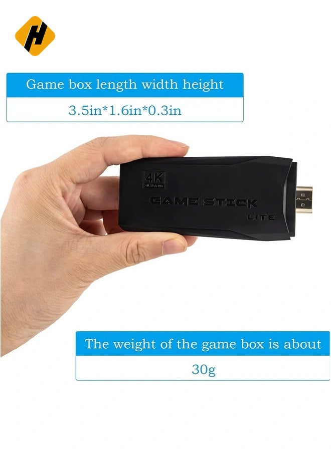 Wireless HDMI High-Definition Game Console,Built-in 10000+ Games with Hidden USB Flash Drive Design ,Plug and Play Video Game Stick,Supports 9 emulators, 64G