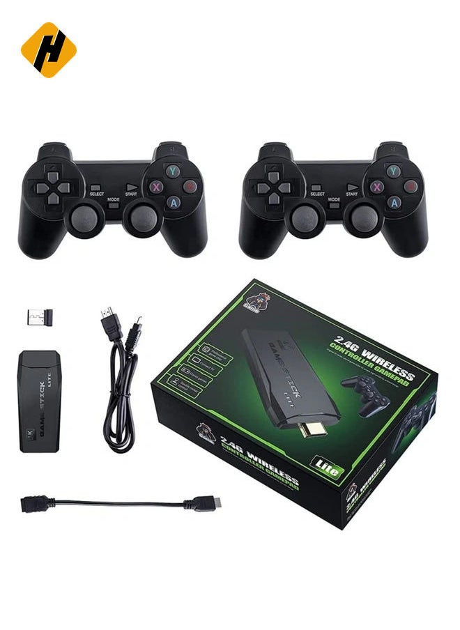 Classic M8 Game Stick 4K Game Console with Two 2.4G Wireless Gamepads Dual Players HDMI Output Built in 3500 Classic Games Compatible with Android TV/PC/Laptop/Projector