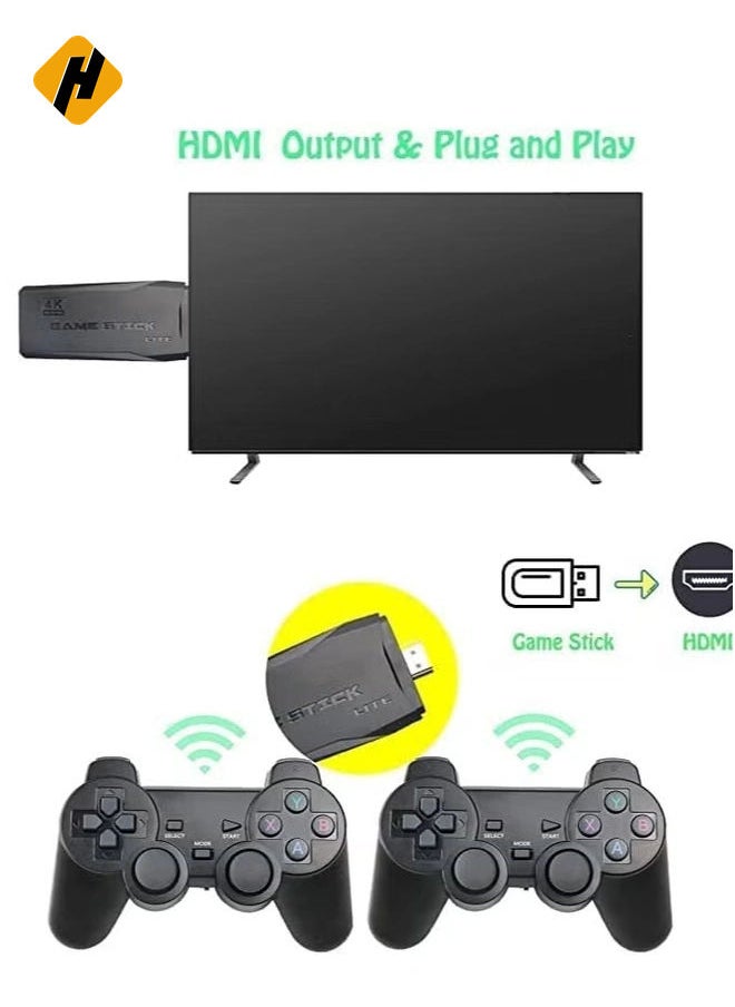 Video Game Console 2.4G Double Wireless Controller Game Stick 4K Games Console Including 64GB Retrogames For PS1/GBA Boy Gift