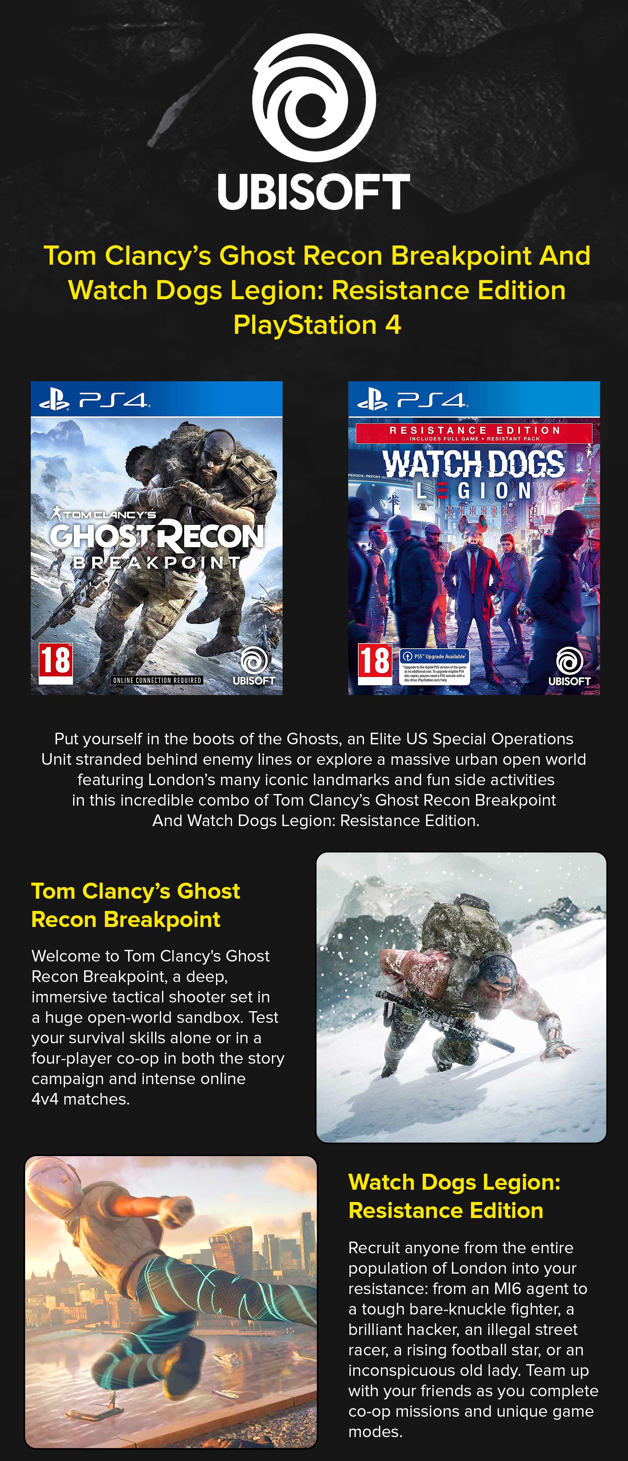 Ghost Recon Break Point +  PS4  Watch Dogs Legion - Action & Shooter - PlayStation 4 (PS4)