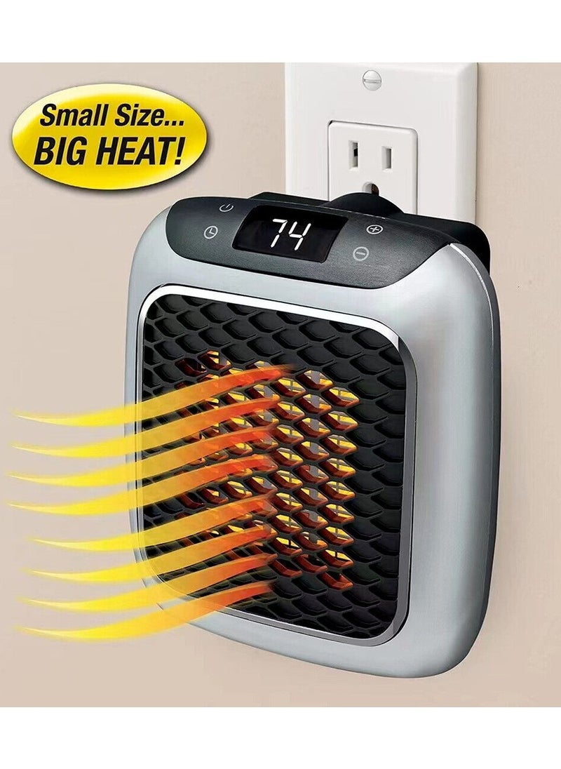 Mini Heater 800W, Low Consumption Electric Heater with 2 Modes, Overheat Protection, 1-12H Timer, Remote Control for Home