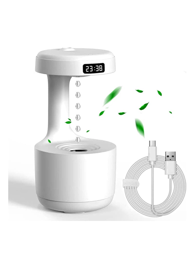 800ml Anti-Gravity Ultrasonic Cool Mist Air Humidifier, Silent Portable Humidifier with LED Display, 8-Hour Timer, and Air Purifier Function for Bedroom, Office, or Home Use