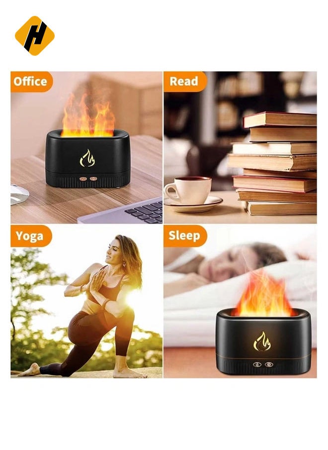 Flame Air Diffuser,Humidifier,Portable Noiseless Aroma Diffuser with Multicolor Lights Waterless Auto Off Protection Essential Oil Diffuser for Home,Office,Bedroom