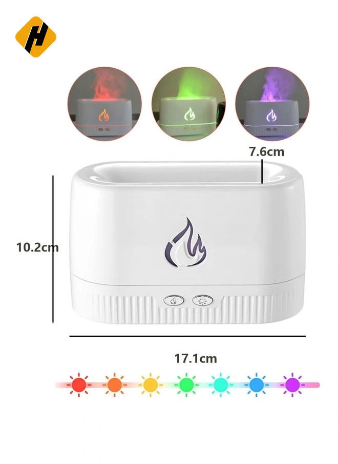 Flame Air Diffuser,Humidifier,Portable Noiseless Aroma Diffuser with Multicolor Lights Waterless Auto Off Protection Essential Oil Diffuser for Home,Office,Bedroom