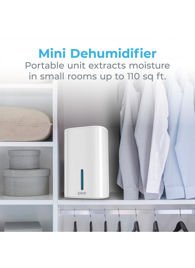 Pure Enrichment® PureDry Mini Dehumidifier - Compact Water Tank Eliminates 300ml/day in Excess Moisture from Closets, Bathrooms, Boats, Kitchens and Other Small Rooms and Living Spaces