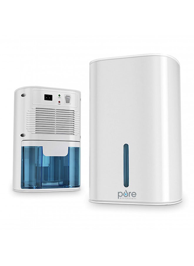 Pure Enrichment® PureDry Mini Dehumidifier - Compact Water Tank Eliminates 300ml/day in Excess Moisture from Closets, Bathrooms, Boats, Kitchens and Other Small Rooms and Living Spaces