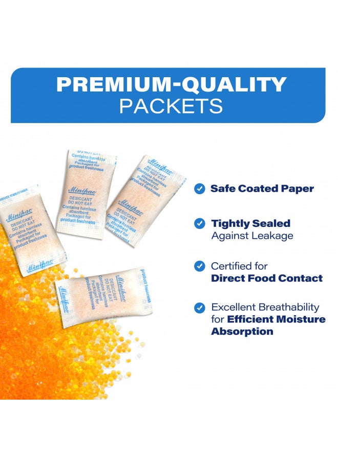 LotFancy Silica Gel Packets, 300 Packs 0.5 Gram, Indicating Desiccant Dehumidifier Packets, Food Safe Moisture Absorber Bags for Spices Jewelry Shoes