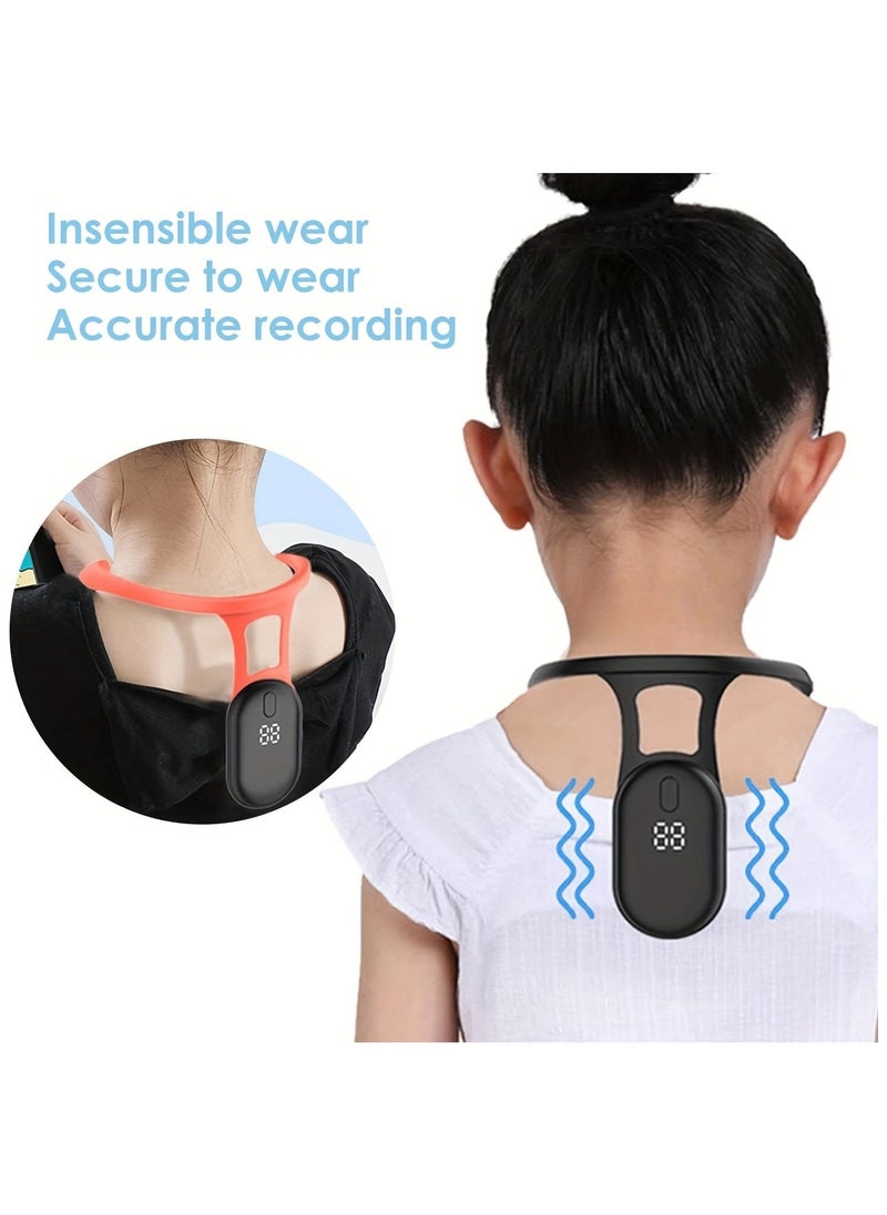 Intelligent Posture Corrector Trainer, Motion Sensing Upper Back Shoulder Brace Clavicle Chest Back Support, Hanging Back Posture Correction Strapless, Vibrate Reminder, Universal for Men and Women