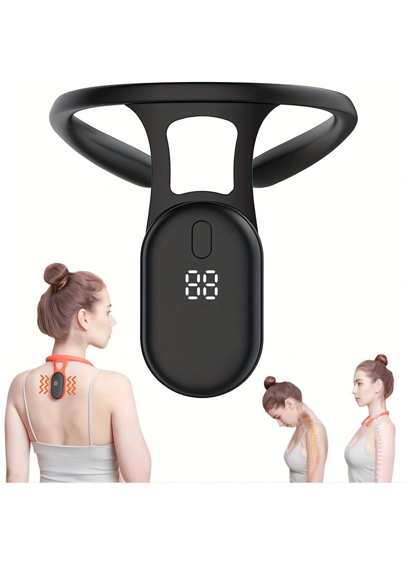 Intelligent Posture Corrector Trainer, Motion Sensing Upper Back Shoulder Brace Clavicle Chest Back Support, Hanging Back Posture Correction Strapless, Vibrate Reminder, Universal for Men and Women