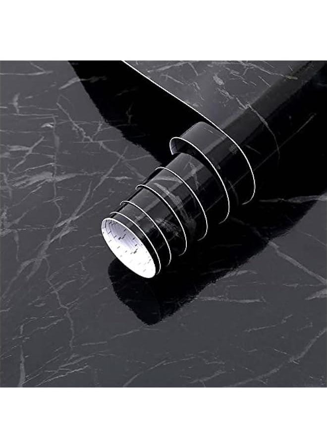 Arthome Black Marble,17x120 Inches Peel and Stick Wallpaper, Black Marble Contact Paper Self-Adhesive and Removable Vinyl Wallpaper Waterproof Contact Paper for Cabinets Countertops Wall Covering