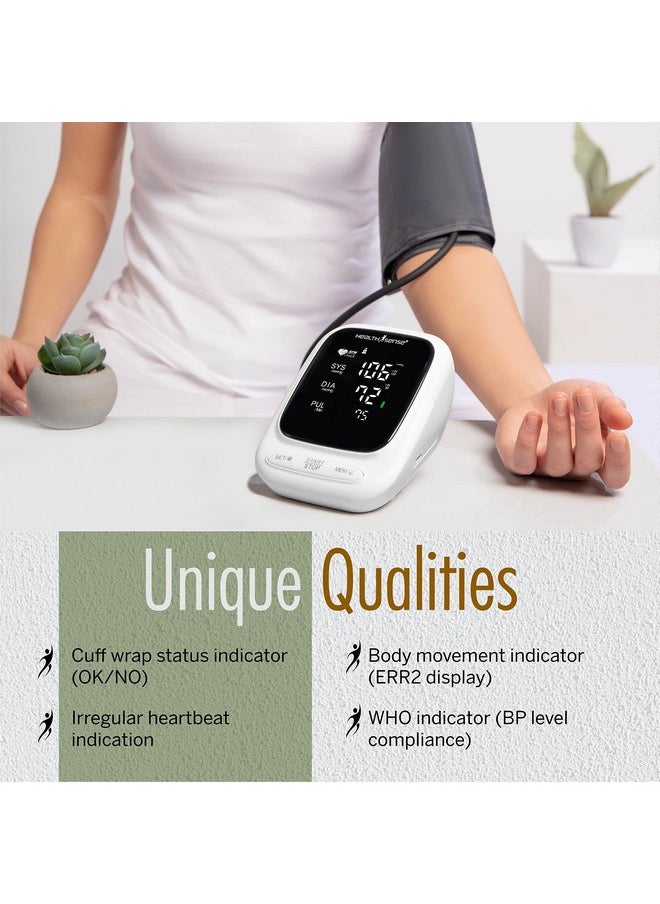 Heart-Mate Bp144 Upper Arm Automatic Digital Talking Blood Pressure Monitor, Heart Rate Machine & Pulse Checking Meter For Accurate Home Monitoring With 1 Year Warranty, Batteries Included (White)