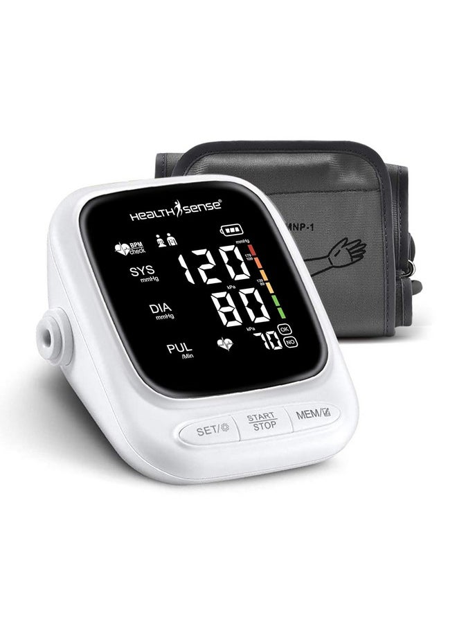 Heart-Mate Bp144 Upper Arm Automatic Digital Talking Blood Pressure Monitor, Heart Rate Machine & Pulse Checking Meter For Accurate Home Monitoring With 1 Year Warranty, Batteries Included (White)