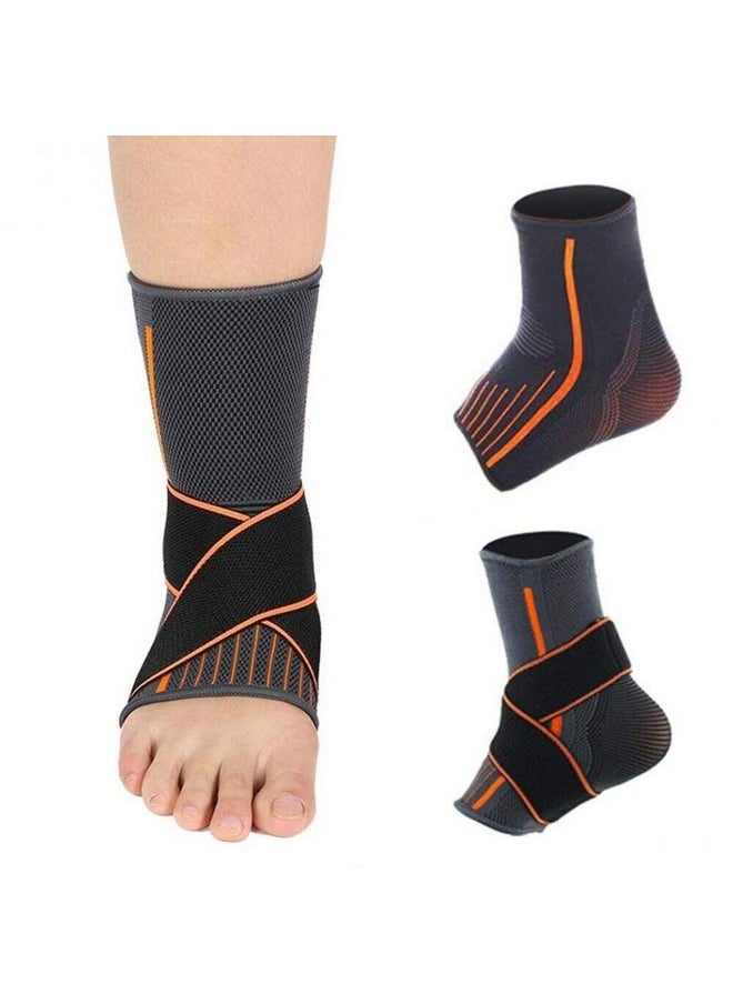 Ankle Support For Men Running Sports Pain Relief For Women With Ankle Brace Support Sleeve Compression For Sport Injuries With Breathable Straps (2 Pc)