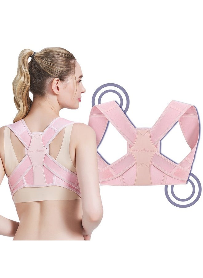 Posture Corrector For Women | Back Pain Relief Products With Premium Back Support Belt | Soft Spandex Neoprene Material - Pc 850 (Small/Medium, Pink)