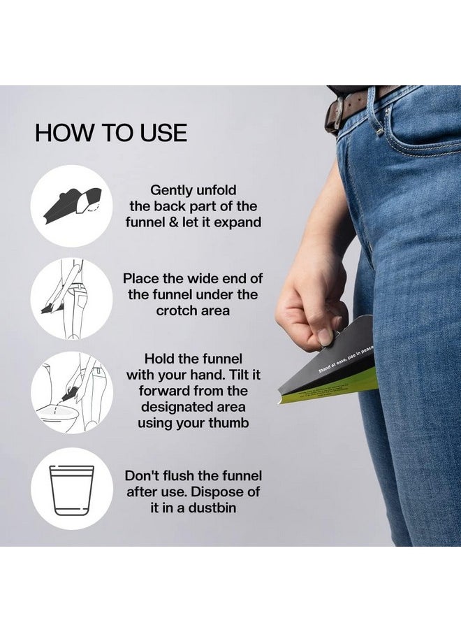 Pee Safe Foldable & Disposable Female Urination Device - 24 Units | For Women, Pregnant Women, Joint Pain Patients & Travelers | Easy To Carry | Reduces The Risk Of Uti