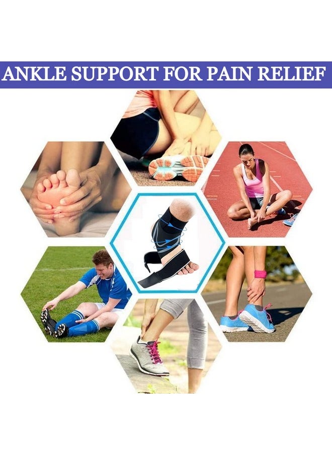 Ankle Support For Men And Women Pain Relief Straps For Running Sports,Bandage Wrap Protection Ligament Injury Ankle Brace Guard(Large) (Left) (Right, Ankle With Rope)