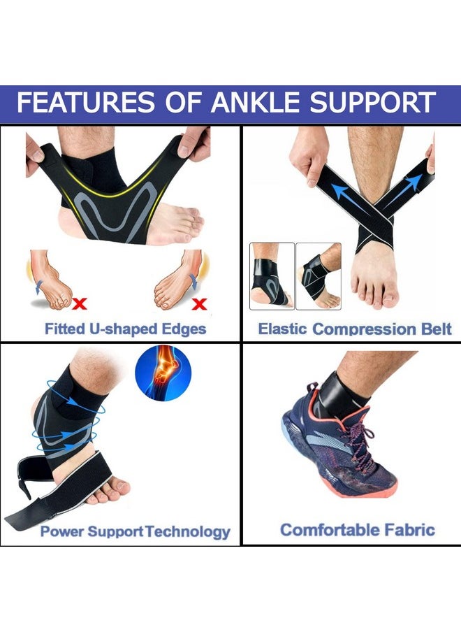 Ankle Support For Men And Women Pain Relief Straps For Running Sports,Bandage Wrap Protection Ligament Injury Ankle Brace Guard(Large) (Left) (Right, Ankle With Rope)