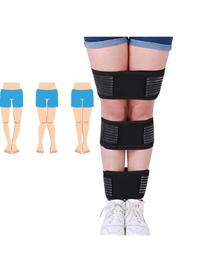 Adjustable Bow Leg Correction Belt For Men Women Knock Knee Corrector O/X Type Legs Belt For Bowed Leg Straightener Brace Knee Genu Valgum O/X Support Belt Day & Night (Large, Black)