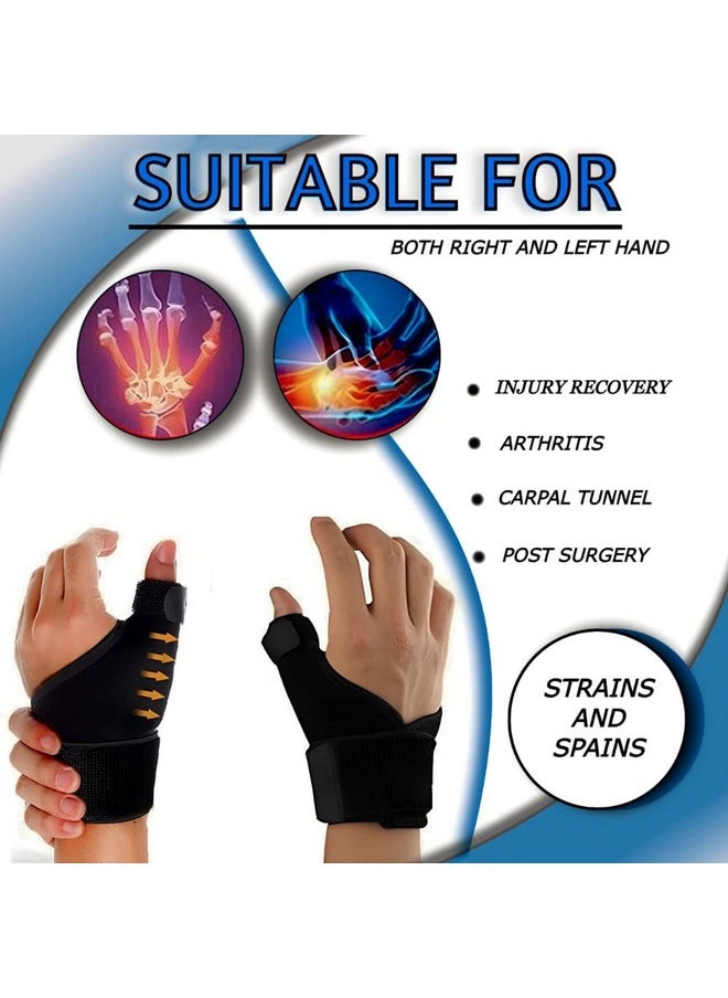 Wrist Support For Women Men Pain Relief Wrist Thumb Splint Brace Protector Wrist Fracture Supports Right And Left Carpel Tunnel (Right, Black Orange)