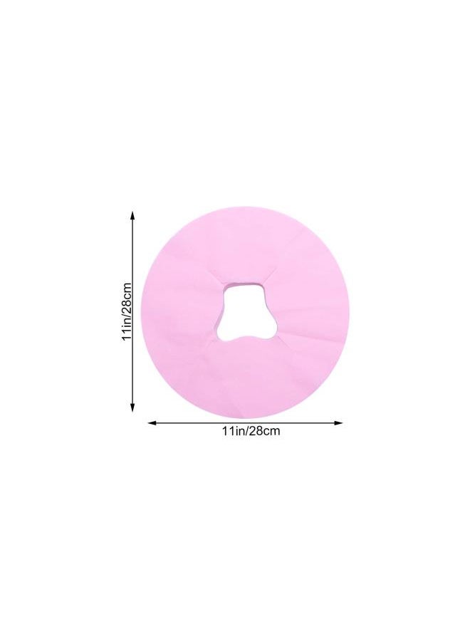 100PCS Massage Face Cover Disposable Face Cradle Cover Face Pillow Cushion Mat for Spa Beauty Salon 29x28cm (Pink)