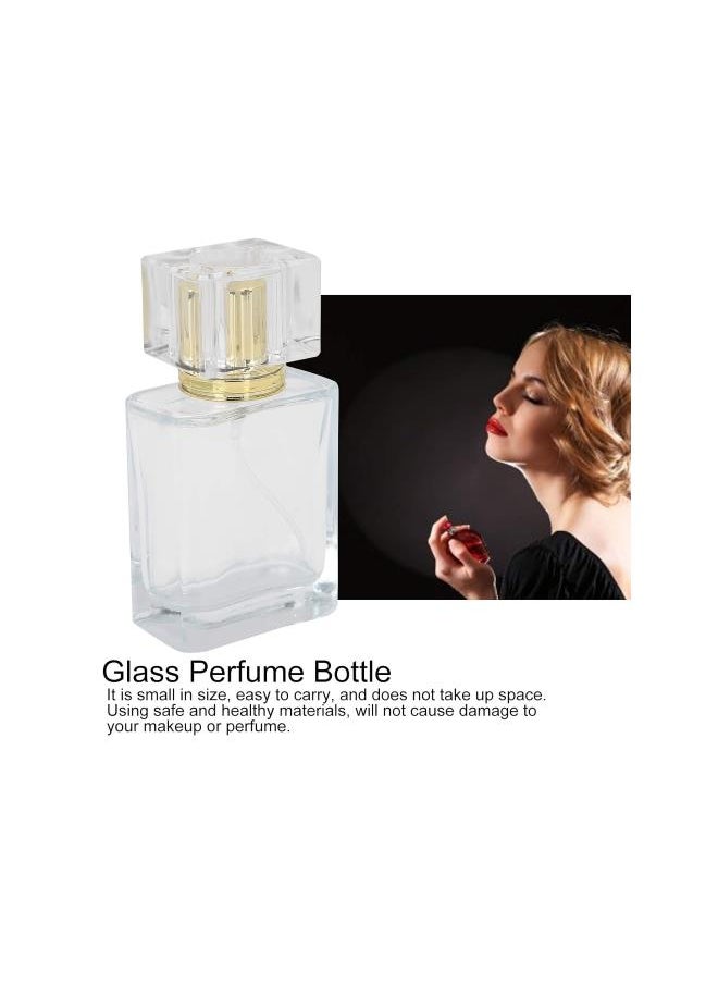 50ml Perfume Bottle - Glass Spray Perfume Bottle with Spray Applicator Empty Atomizer Bottle Perfume Refillable Bottle Liquid Container Transparent Perfume Spray Perfume Atomizer Bottle(03)