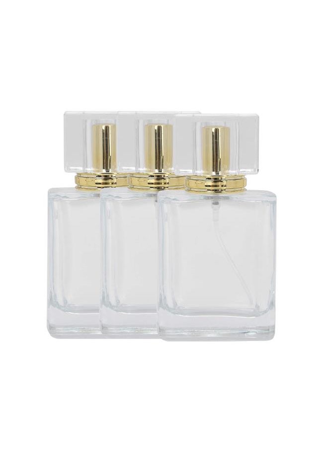 50ml Perfume Bottle - Glass Spray Perfume Bottle with Spray Applicator Empty Atomizer Bottle Perfume Refillable Bottle Liquid Container Transparent Perfume Spray Perfume Atomizer Bottle(03)