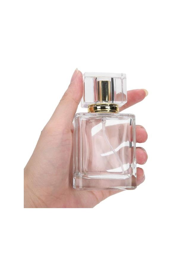 50ml Perfume Bottle - Glass Spray Perfume Bottle with Spray Applicator Empty Atomizer Bottle Perfume Refillable Bottle Liquid Container Transparent Perfume Spray Perfume Atomizer Bottle(03)