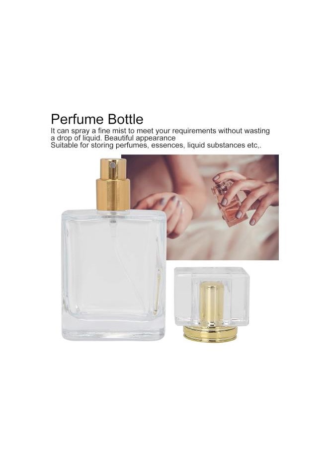 50ml Perfume Bottle - Glass Spray Perfume Bottle with Spray Applicator Empty Atomizer Bottle Perfume Refillable Bottle Liquid Container Transparent Perfume Spray Perfume Atomizer Bottle(03)