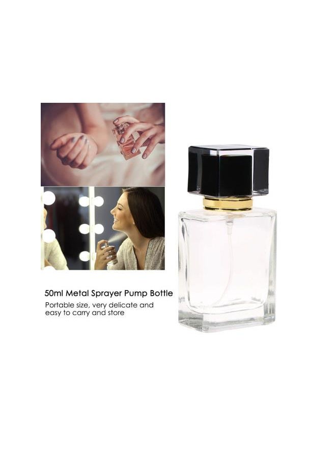 50ml Portable Metal Empty Perfume Bottles for Travel, 10 x 5.3 x 3.1cm / 3.9 x 2.1 x 1.2in(Black)