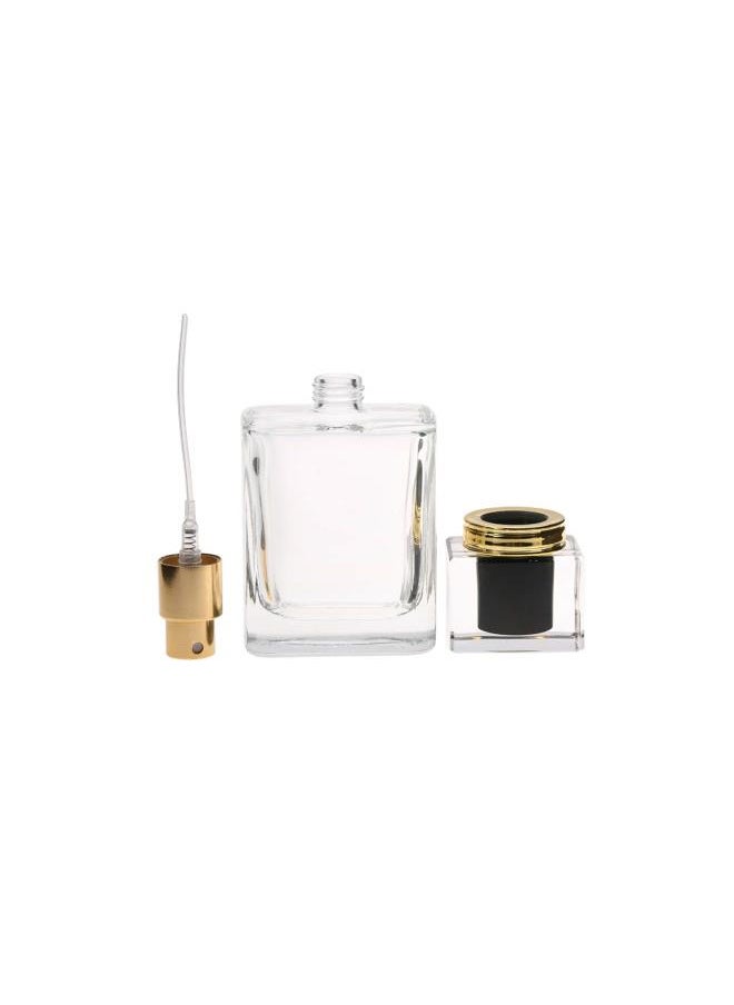 50ml Portable Metal Empty Perfume Bottles for Travel, 10 x 5.3 x 3.1cm / 3.9 x 2.1 x 1.2in(Black)