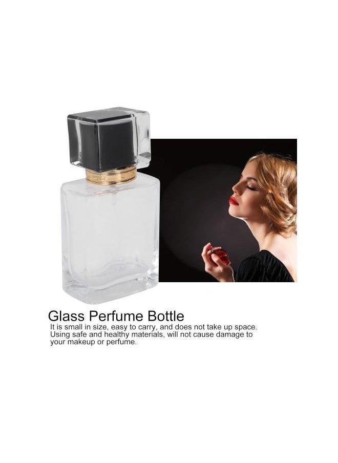 50ml Perfume Bottle - Glass Spray Perfume Bottle with Spray Applicator Empty Atomizer Bottle Perfume Refillable Bottle Liquid Container Transparent Perfume Spray Perfume Atomizer Bottle(02)