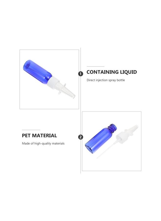 8pcs Nasal Spray Bottle Fine Mist Sprayer 1 Oz Empty Refillable Blue Glass for Saline Water Wash Applications 30ml