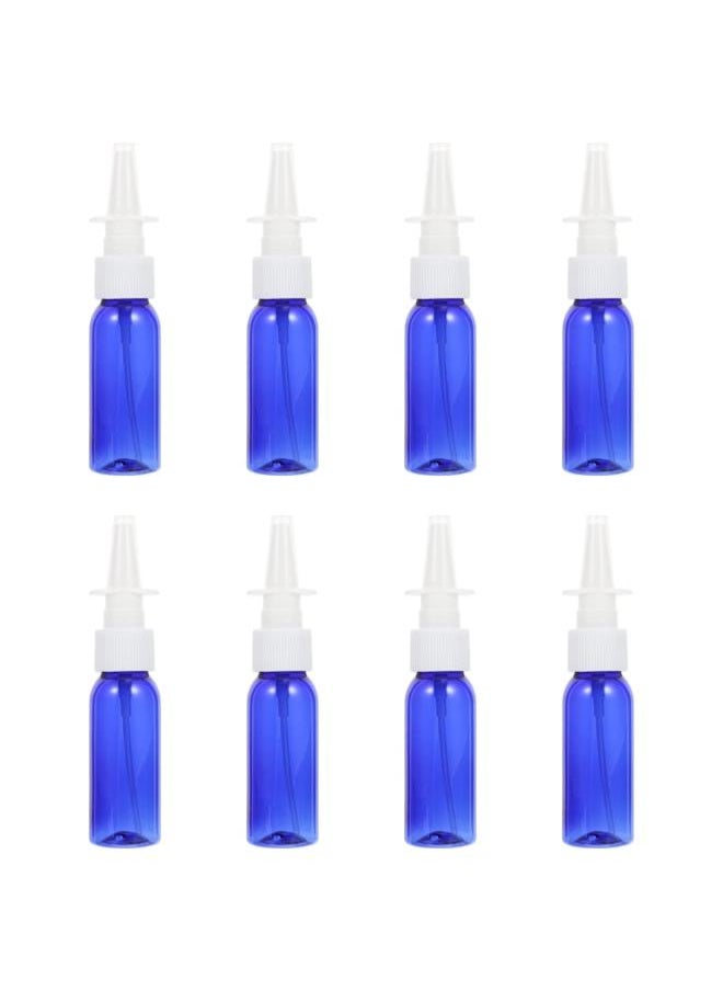 8pcs Nasal Spray Bottle Fine Mist Sprayer 1 Oz Empty Refillable Blue Glass for Saline Water Wash Applications 30ml