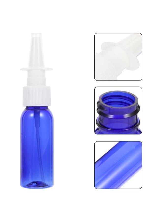 8pcs Nasal Spray Bottle Fine Mist Sprayer 1 Oz Empty Refillable Blue Glass for Saline Water Wash Applications 30ml