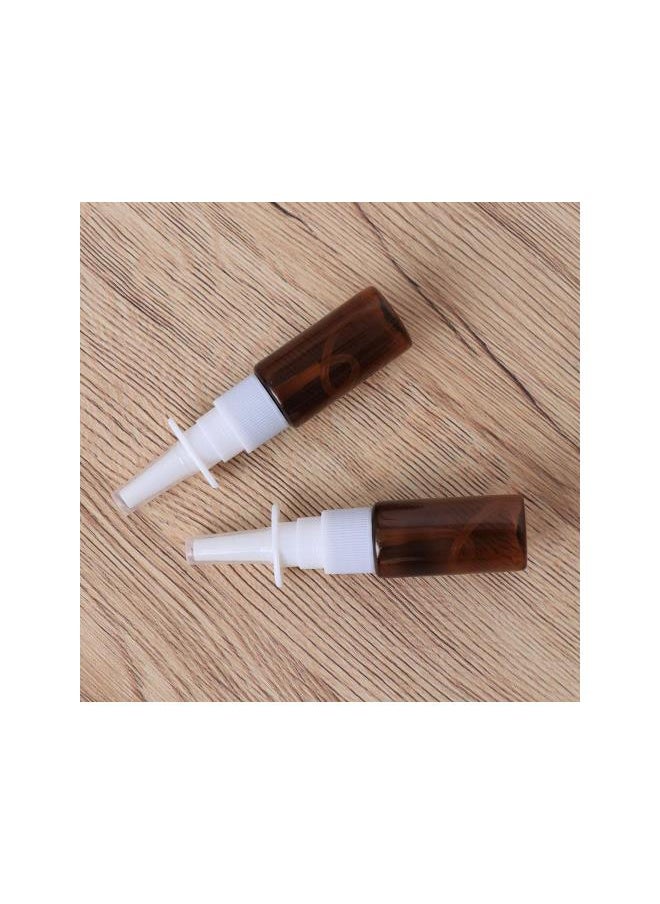 Empty Nasal Spray Bottle Amber Plastic Fine Mist Sprayers Refillable Container for Essential Oils Aromatherapy Perfume 15ml 10pcs