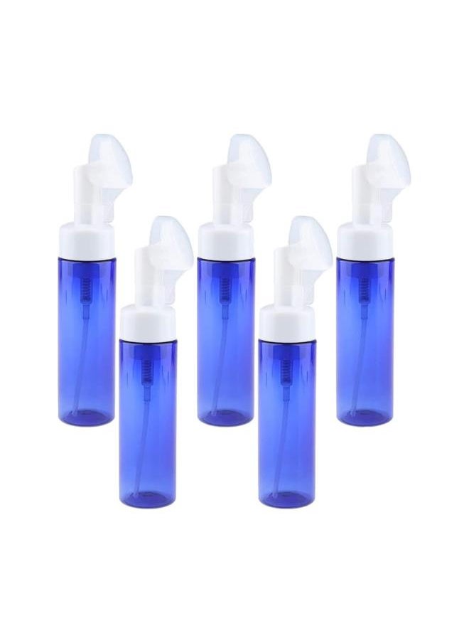 5Pcs 200 ML Refillable Foaming Bottles Empty Blue Foam Pump Bottle Dispenser for Shampoo Shower Travel