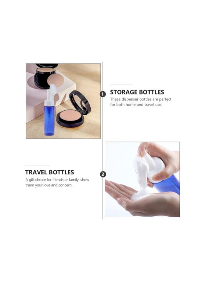 5Pcs 200 ML Refillable Foaming Bottles Empty Blue Foam Pump Bottle Dispenser for Shampoo Shower Travel