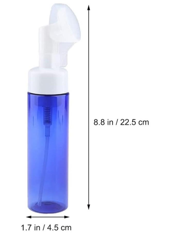 5Pcs 200 ML Refillable Foaming Bottles Empty Blue Foam Pump Bottle Dispenser for Shampoo Shower Travel