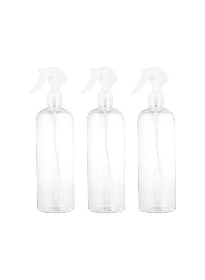 Empty Spray Bottles 500ml Reusable Mist Container Plastic Press Bottles Sprayer for Home Garden Salon Office Cleaning(White)3pcs