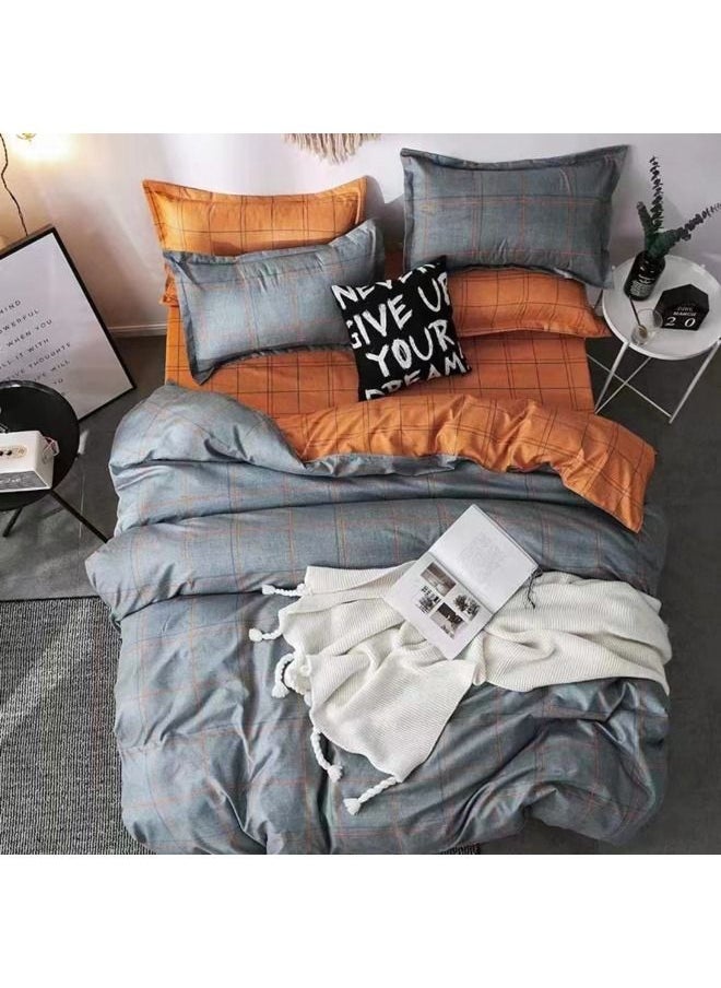 6 Piece Ultra Soft and Breathable Hotel Luxury King Size Bed Sheet Duvet Cove Set 4 pcs Pillowcase 50x75cm 1 pcs Fitted Bedsheet 200x200+25cm 1 pcs Duvet Cover 220x240cm